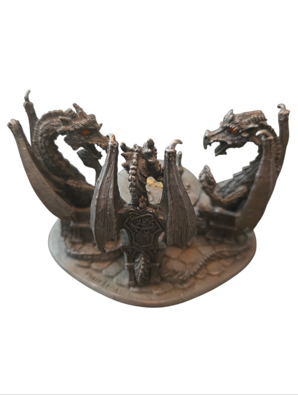 Vintage Pewter Dragon Stamped Figurine By Rawcliffe - Picture 2 of 4